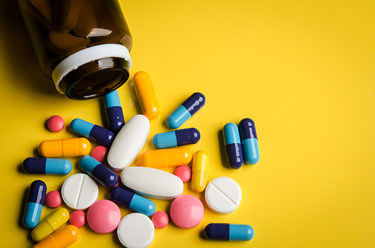 Bottle of pills. Bottle of pills.