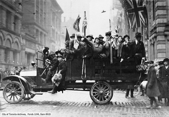 Célébrations du jour de l’Armistice en 1918, Toronto