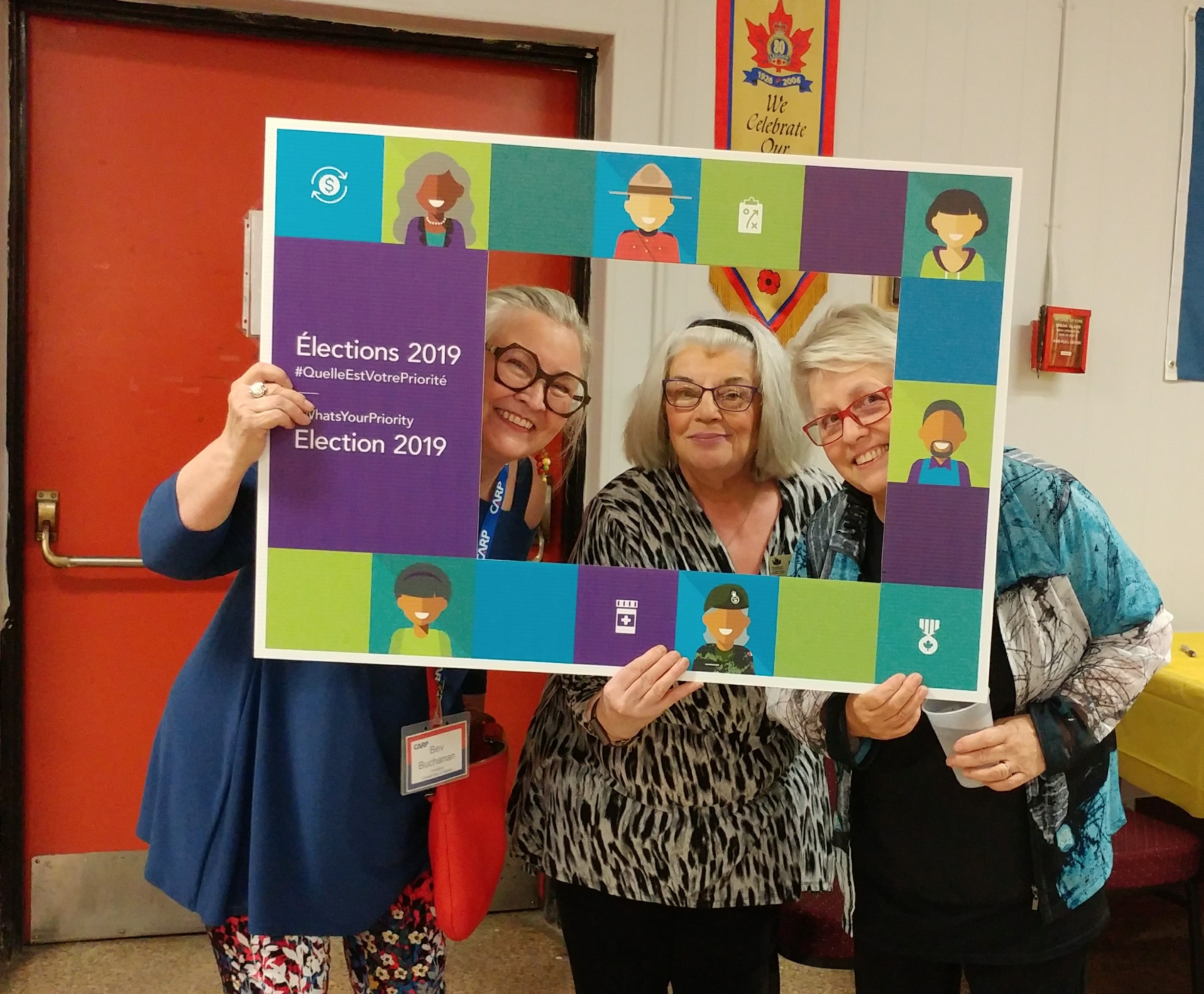 Volunteers at Quinte Branch’s first ever election activity in Belleville, Ont. 