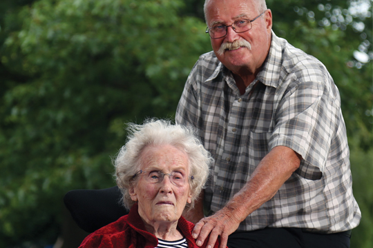 Gary Springer with his mother, Elta.