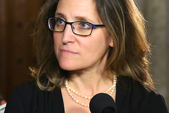 La ministre Freeland dévoile le budget de 2022.