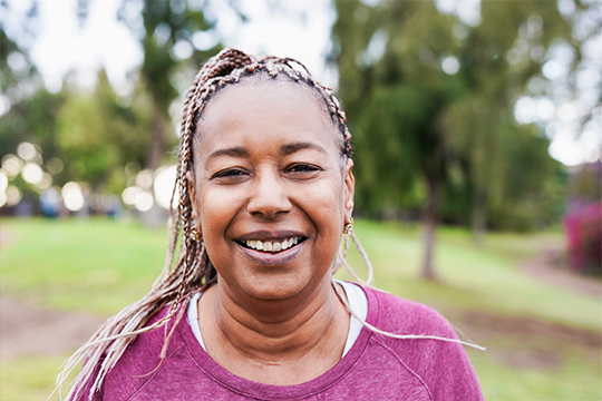 Smiling adult woman.