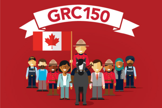 Graphisme conceptuel d’un groupe de membres de la Gendarmerie royale du Canada (GRC).