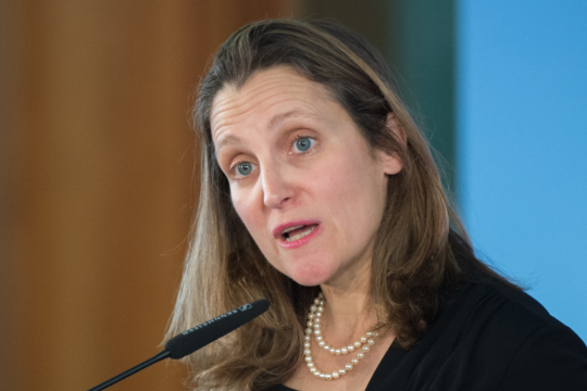 Deputy prime minister and minister of finance Chrystia Freeland.