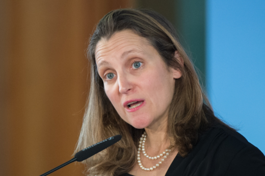 Chrystia Freeland, vice-première ministre et ministre des Finances.