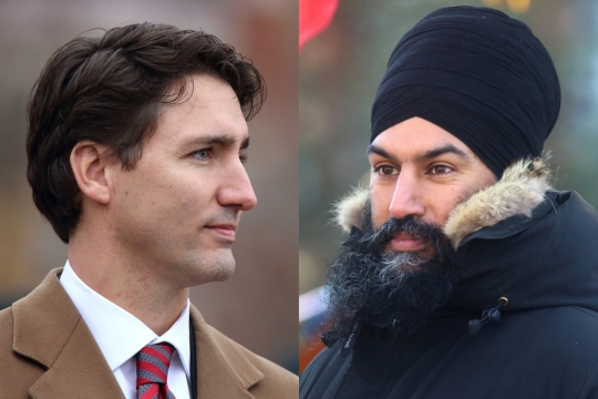 Le chef du NPD, Jagmeet Singh, et le premier ministre, Justin Trudeau. Mise à jour sur l’entente de soutien et de confiance entre les libéraux et le NPD.