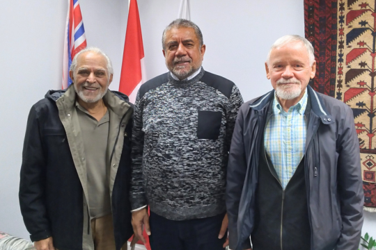 Shining a light on Federal Retirees’ Fraser Valley West Branch. (From left) Mohni Khanna, Sukh Dhaliwal, Ian Spence.