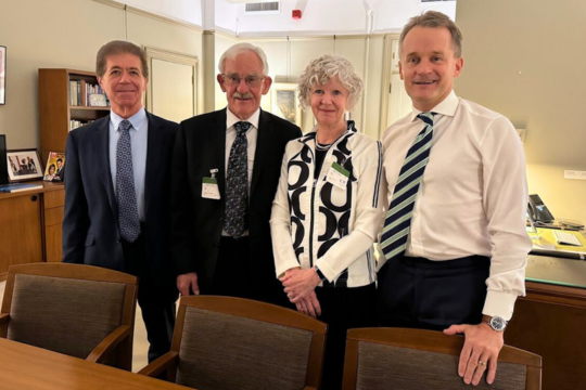 Federal Retirees president Roy Goodall, vice-president Hélène Nadeau, CEO Anthony Pizzino and Seniors Minister Seamus O’Regan.