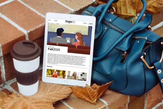 Tablet device featuring the latest issue of Sage60.