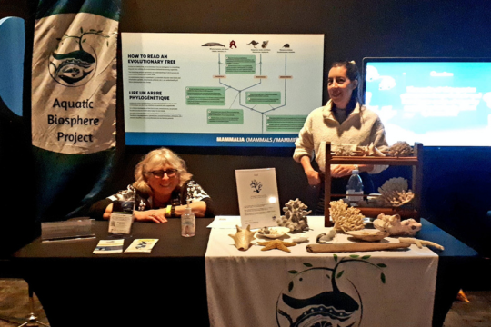 Arie de Jong (right) volunteers with the Aquatic Biosphere Society of Alberta.