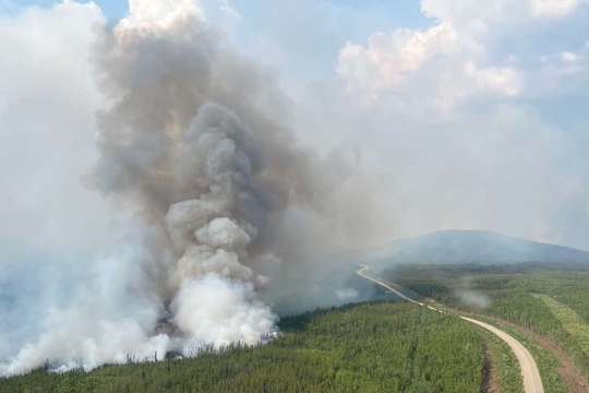 Wildfire in the Yukon Territory.