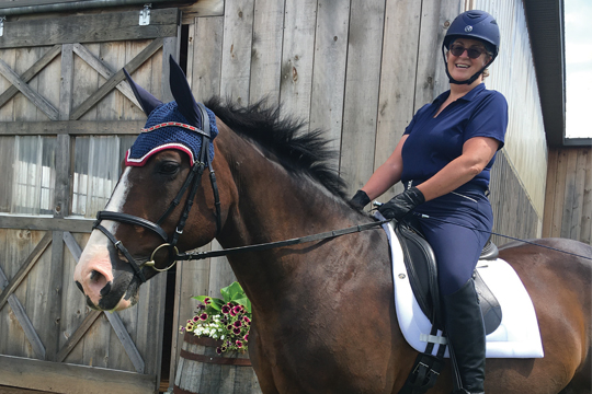 Kathy Rosome on horseback.