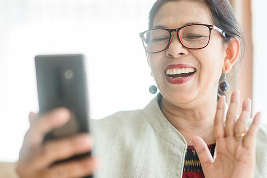 Stay in touch with loved ones through videochat Stay in touch with loved ones through videochat.