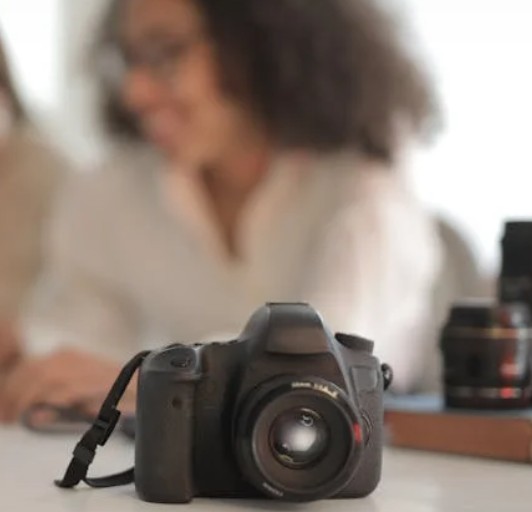 Camera on table.