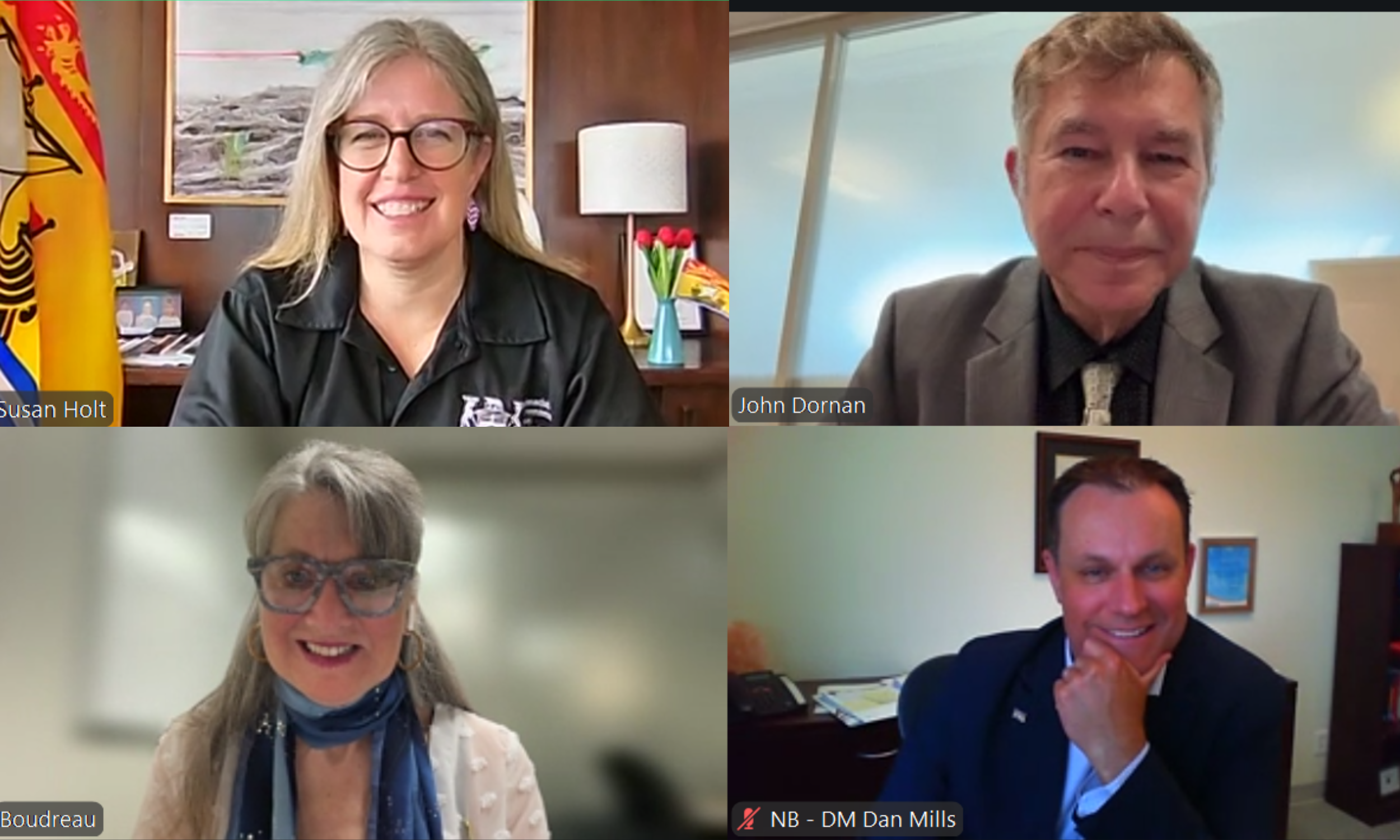 Representatives from Federal Retirees participate in a virtual meeting with New Brunswick government officials to discuss advocacy priorities.